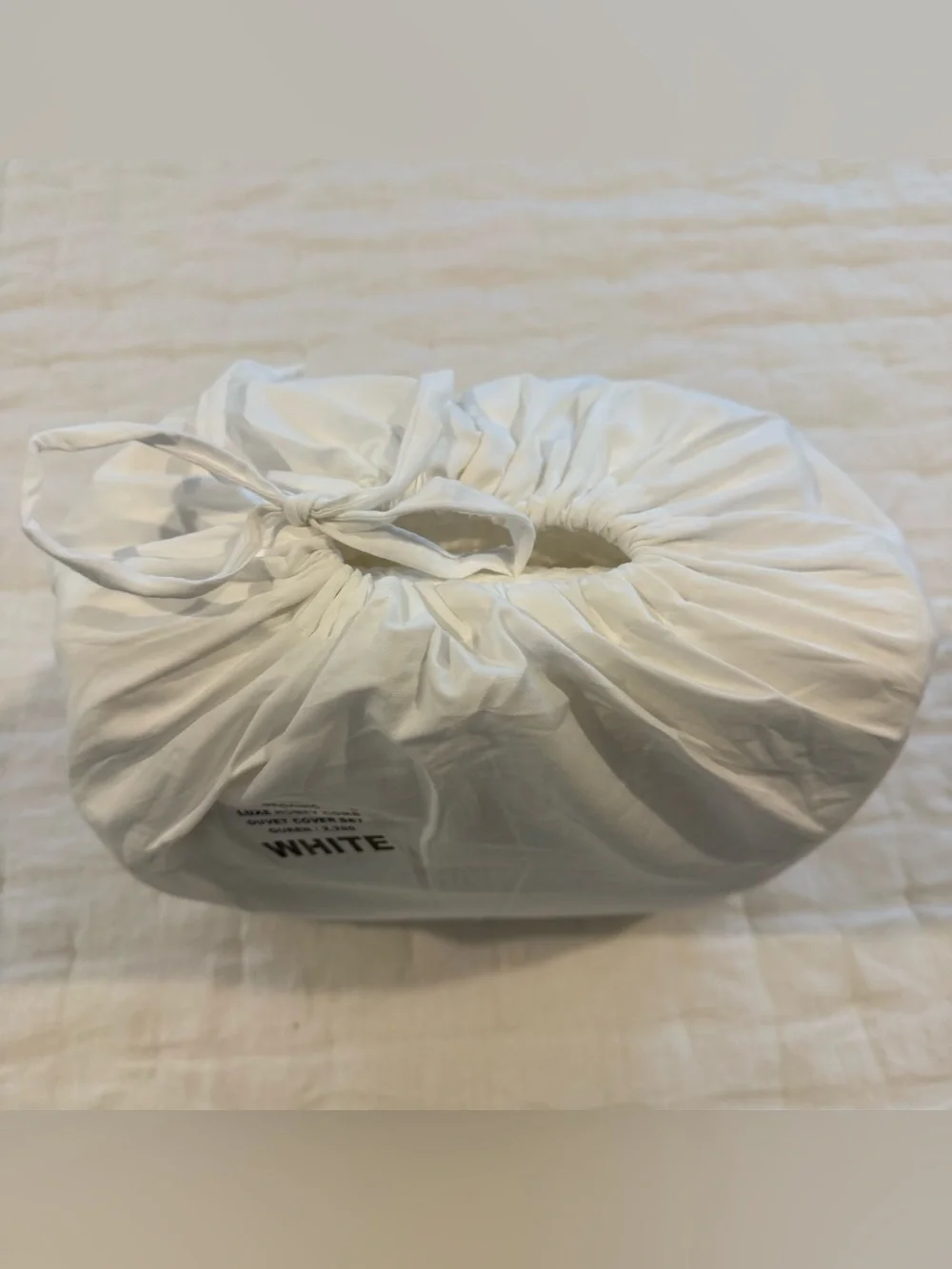 New Quince Organic Luxe Honeycomb Duvet Cover Set Full/Queen $114 White